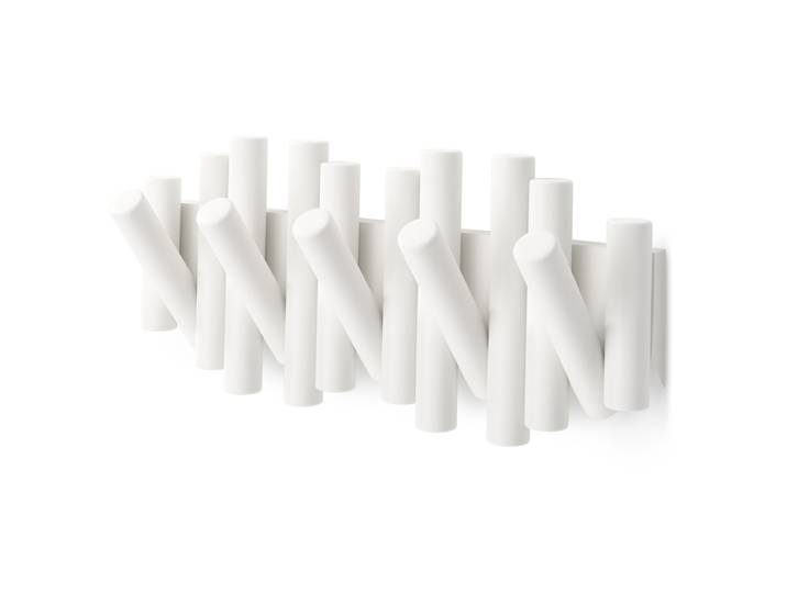 Barre de penderie Picket 40cm Blanc/Blanc