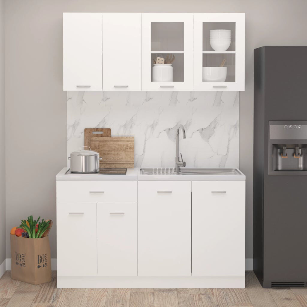 Latitude Run Lyon Kitchen Cabinet Set Lyon White 152.4cm H X 152.4cm W X 30.99cm D