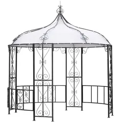 Pavillon im romantischem Design Anthrazit Weiß