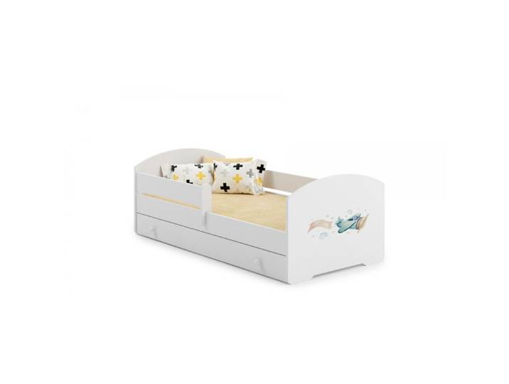 Lit enfant Luk 160x80  Avion  avec un tiroir une balustrade et un sommier