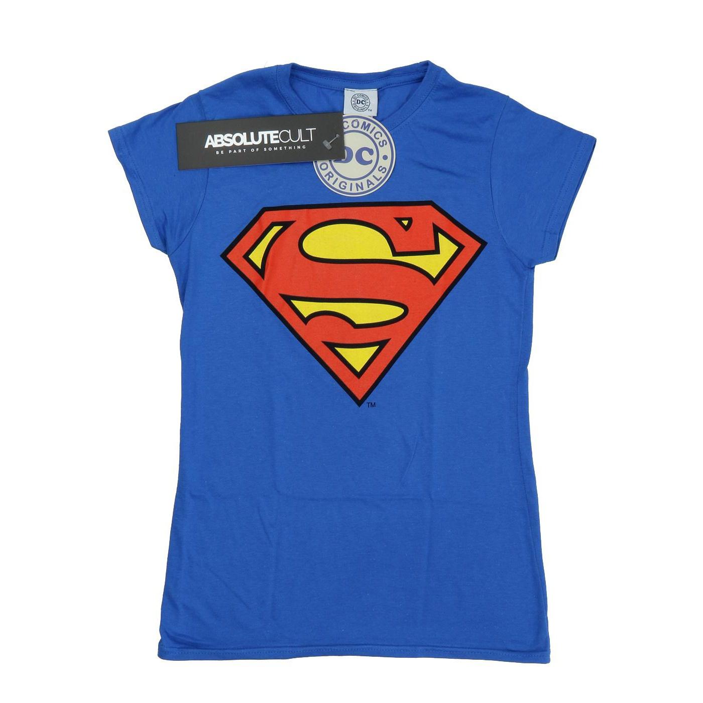 DC Comics Dames/Dames Superman Logo Katoenen T-Shirt (Koningsblauw)