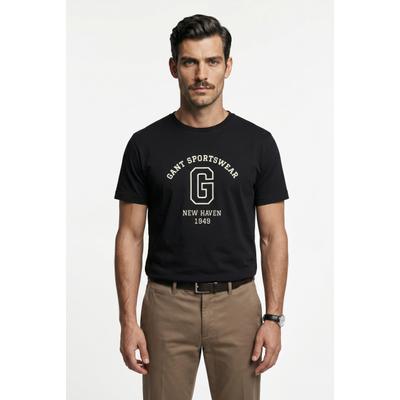 T-Shirt GANT "GRAPHIC", Herren, Gr. 4XL, schwarz, Jersey, Obermaterial: 100% Baumwolle, normal normal, Rundhals, Shirts T-Shirt