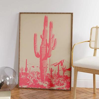 Uplifted Finds Modern Mexican Desert Pink Wall Art Canvas Painting Home Decoration 30 X 40 Cm No Frame