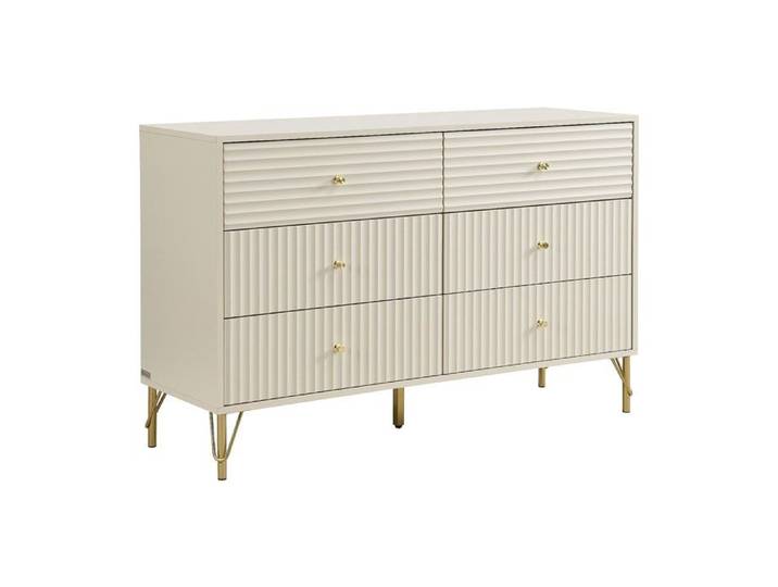 Commode 6 tiroirs - Beige - LOUREO