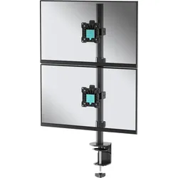 Tischhalterung für zwei Monitore 13"-34" max 8 kg, Neigbar-schwenkbar, mit Drehfunktion, schwarz D208E