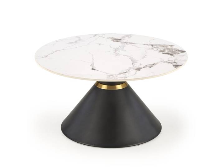 Table basse ronde marbre noir et blanc 80cm