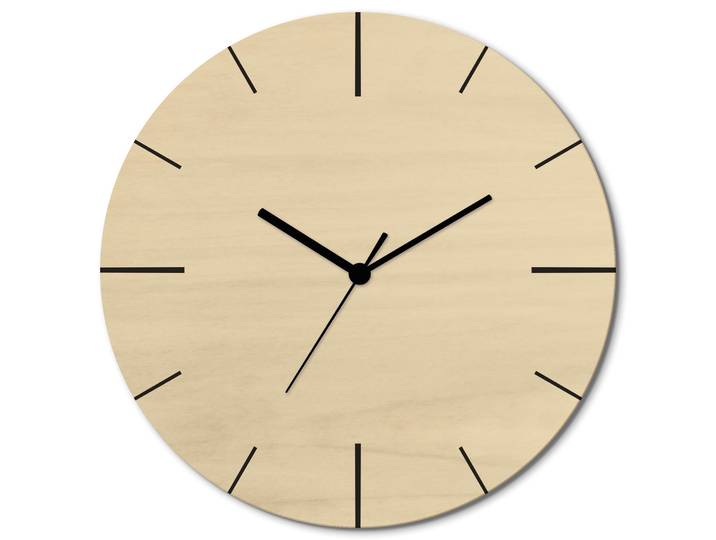 Wanduhr ARTLAND Zeitliche Schlichtheit , beige (naturfarben), B:30cm H:30cm T:0,6cm, Wanduhren, Wanduhr, wahlweise mit Quarz- oder Funkuhrwerk, lautlos ohne Tickgeräusche