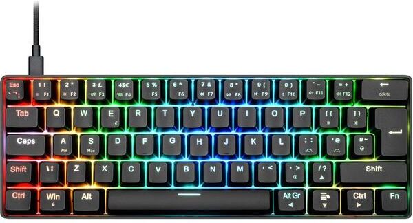 NOS C-250 Mini RGB Mechanical Gaming Keyboard - Black, New