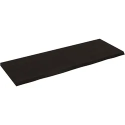vidaXL Waschtischplatte Dunkelbraun 140x50x(2-4)cm Massivholz