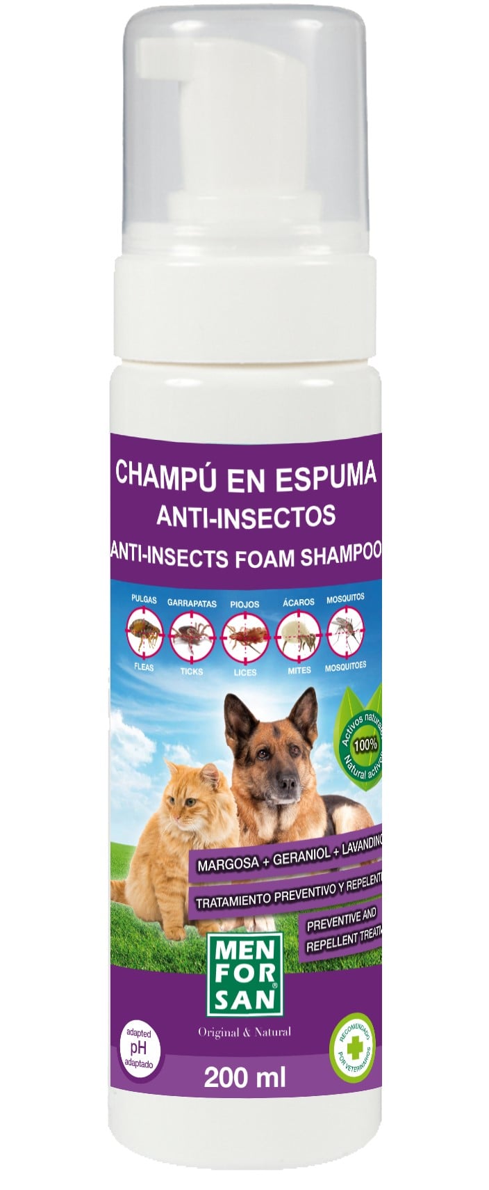 Men for San Anti-Insect Foam Shampoo for Cats and Dogs 200mL