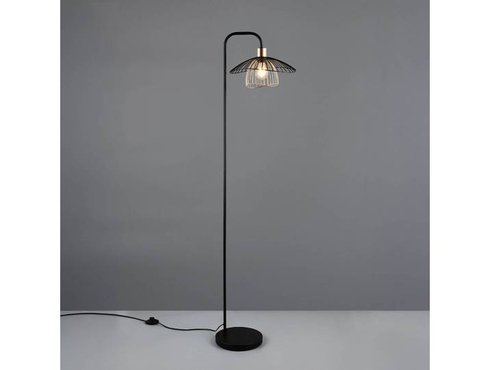Reality Leuchten Bogenlampe Lauris, schwarz, für Wohn- / Esszimmer, Metall, Modern, Stehleuchte