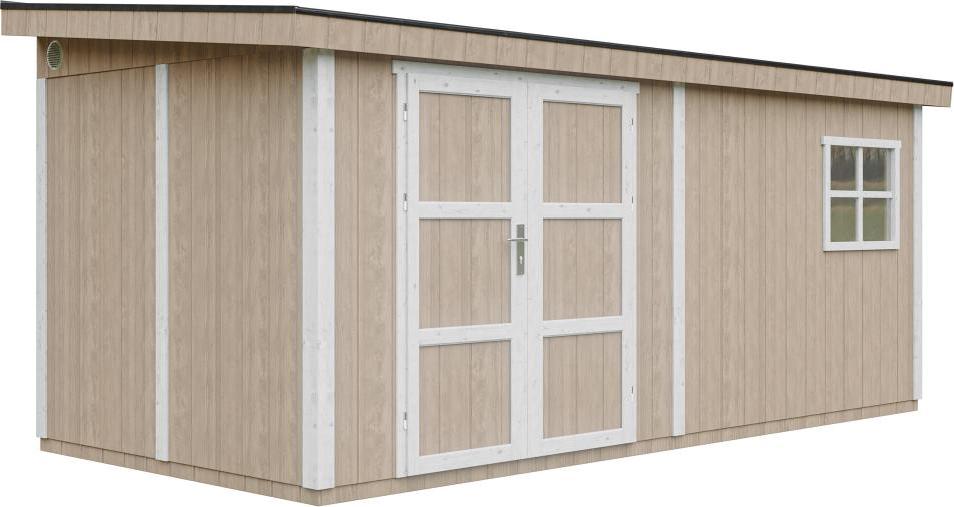 Gartenhaus 11,47 m² - H231x248x530 cm - Timbela M940-TERRA BROWN