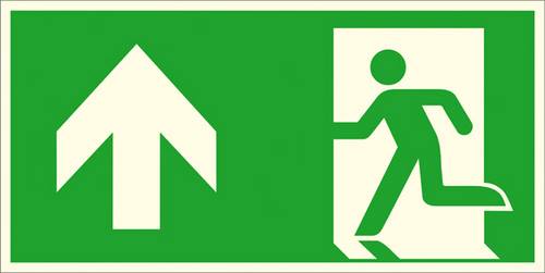 SafetyMarking Fluchtwegschild Aluminium Notausgang links, aufwärts, geradeaus 15.A1010 (B x H) 300mm x 150mm ISO 7010 1St.