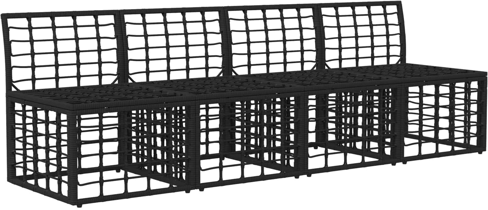 vidaXL Canapé de jardin 4 places sans accoudoir 4 pc