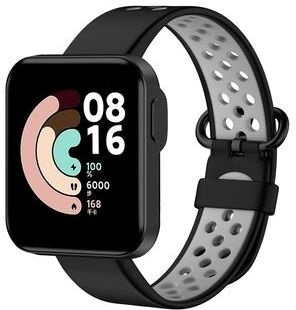 Everyday Crate Xiaomi Redmi Watch 2 Silicone Watch Band Two Color Soft Replacement Strap black Grey