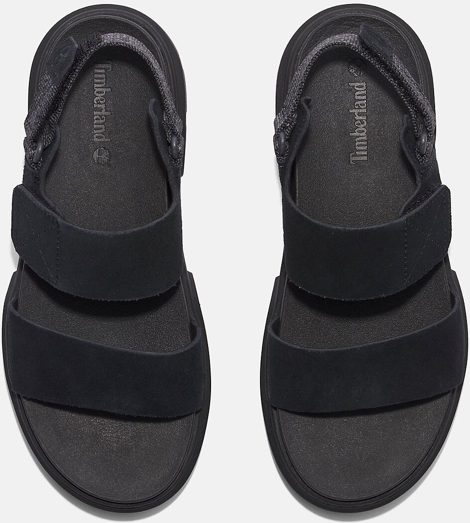 Sandale TIMBERLAND "GREYFIELD SANDAL BACKSTRAP SANDAL", Damen, Gr. 37,5 (6,5), schwarz (blk suede), Leder, Schuhe Sandale blk suede 37,5 (6,5)