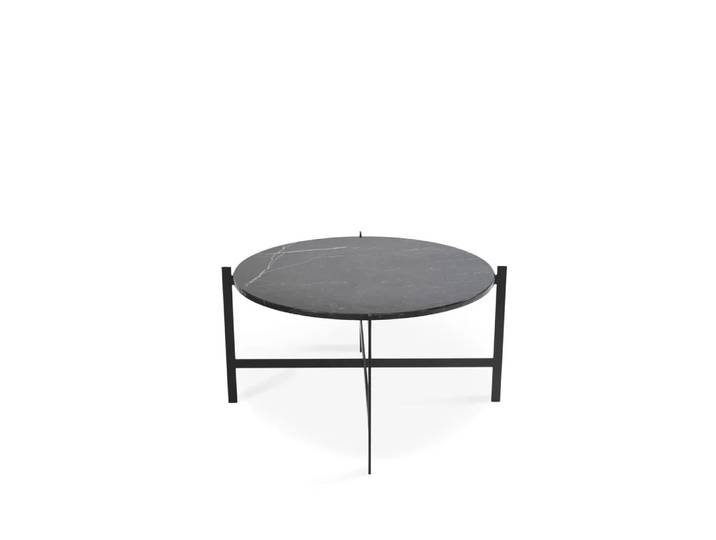 OX Denmarq Deck Couchtisch Marmor Schwarz, Schwarzes Gestell