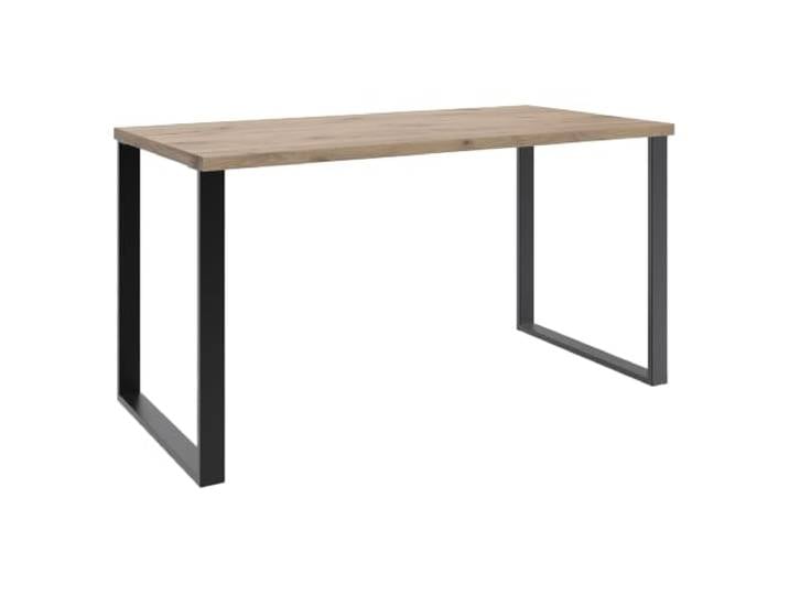 Lomadox Jugendzimmer-Schreibtisch 140 cm breit in Eiche, mit Metallgestell Kufen schwarz