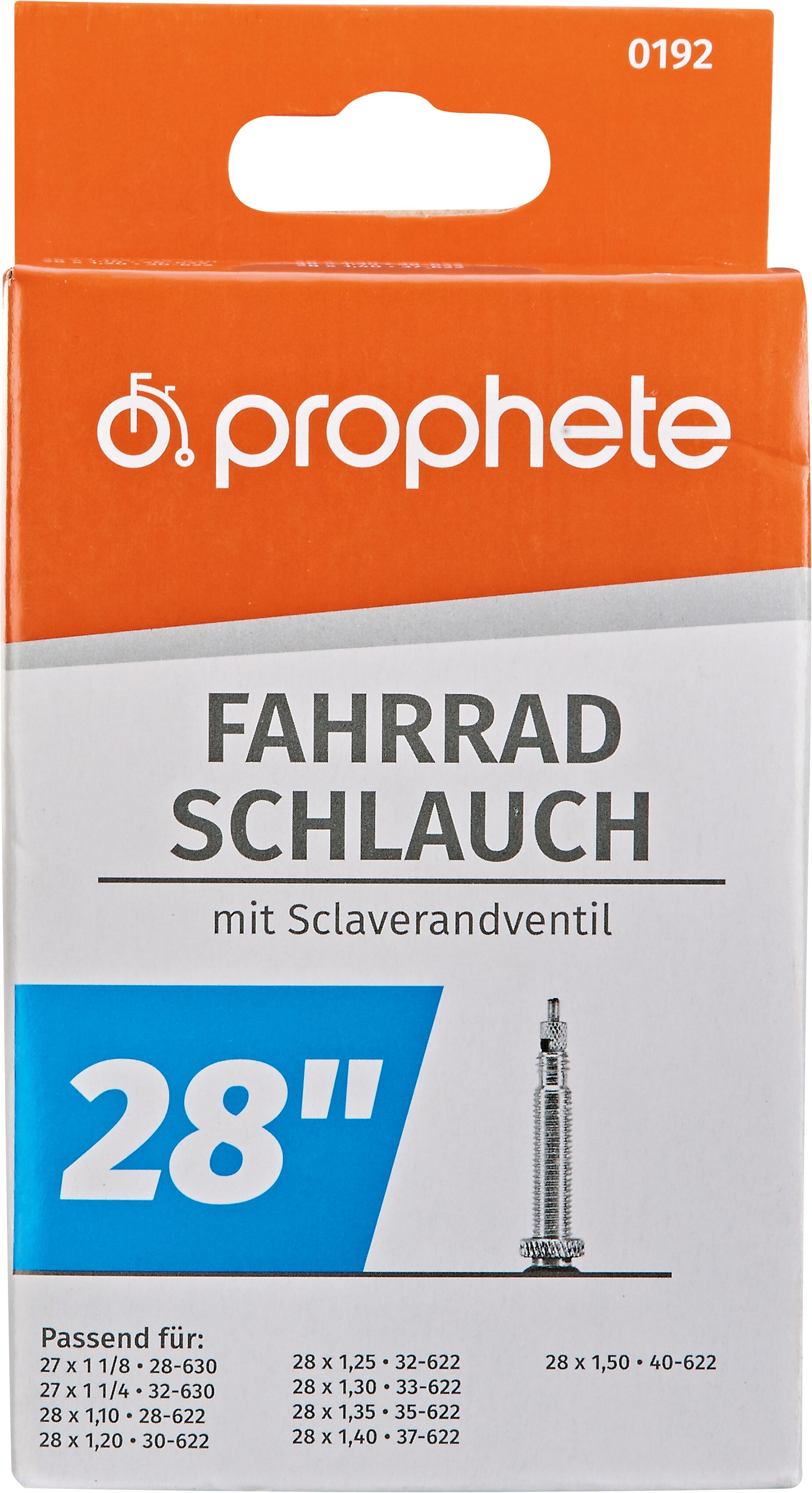 Fahrradschlauch PROPHETE "für Reifengröße 27/28", schwarz, Fahrradschläuche, 48mm, Sclaverandventil (SV), 28 Zoll (71,12cm)