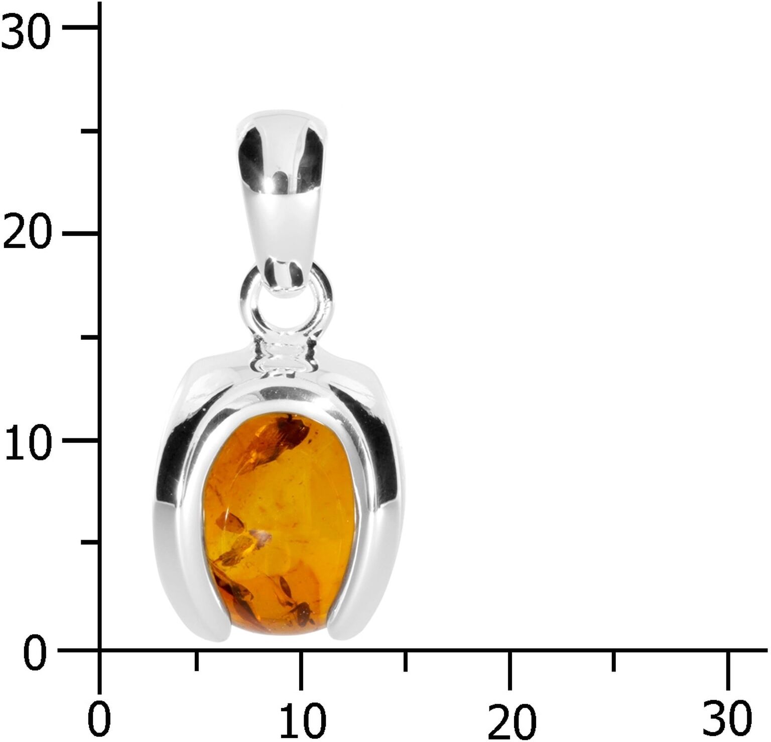 Kettenanhänger OSTSEE-SCHMUCK "Ostsee-Schmuck Anhänger Ute 10 mm Anhänger Ute 10 mm", weiß, Schmuckanhänger, Damen, 21 x 12mm, Silber 925 (Sterlingsilber), 3,2 g, Kettenanhänger