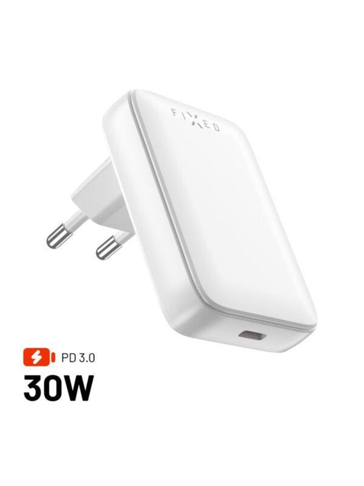FIXED Slim GaN 90° Super Fast 1x USB-C charger 30W - White