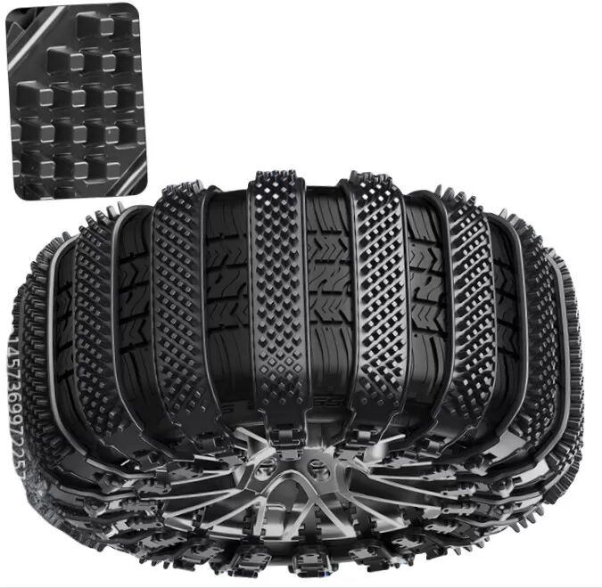 INF Chaînes à neige universelles 10 pièces pour voitures Le noir