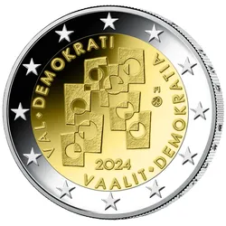 Finnland 2024: 2 Euro-Gedenkmünze Wahlen & Demokratie