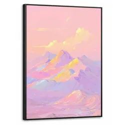 LEINWAND Bilder mit Rahmen - Berggipfel - Wolken - Verträumt - 60x80