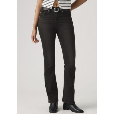 Bootcut-Jeans LEVI'S "725 HIGH RISE BOOTCUT", Damen, Gr. 32, Länge 30, braun (soot scrape bfr), Denim/Jeans, Obermaterial: 81% Baumwolle, 18% Polyester, 1% Elasthan, bootcut fit lang, Jeans