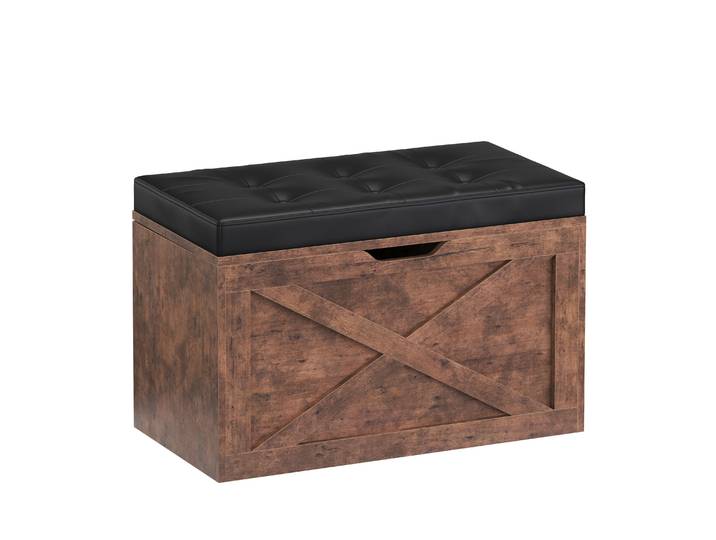 Truhe Leder Vintage BONITA 76 x 48 x 40 cm