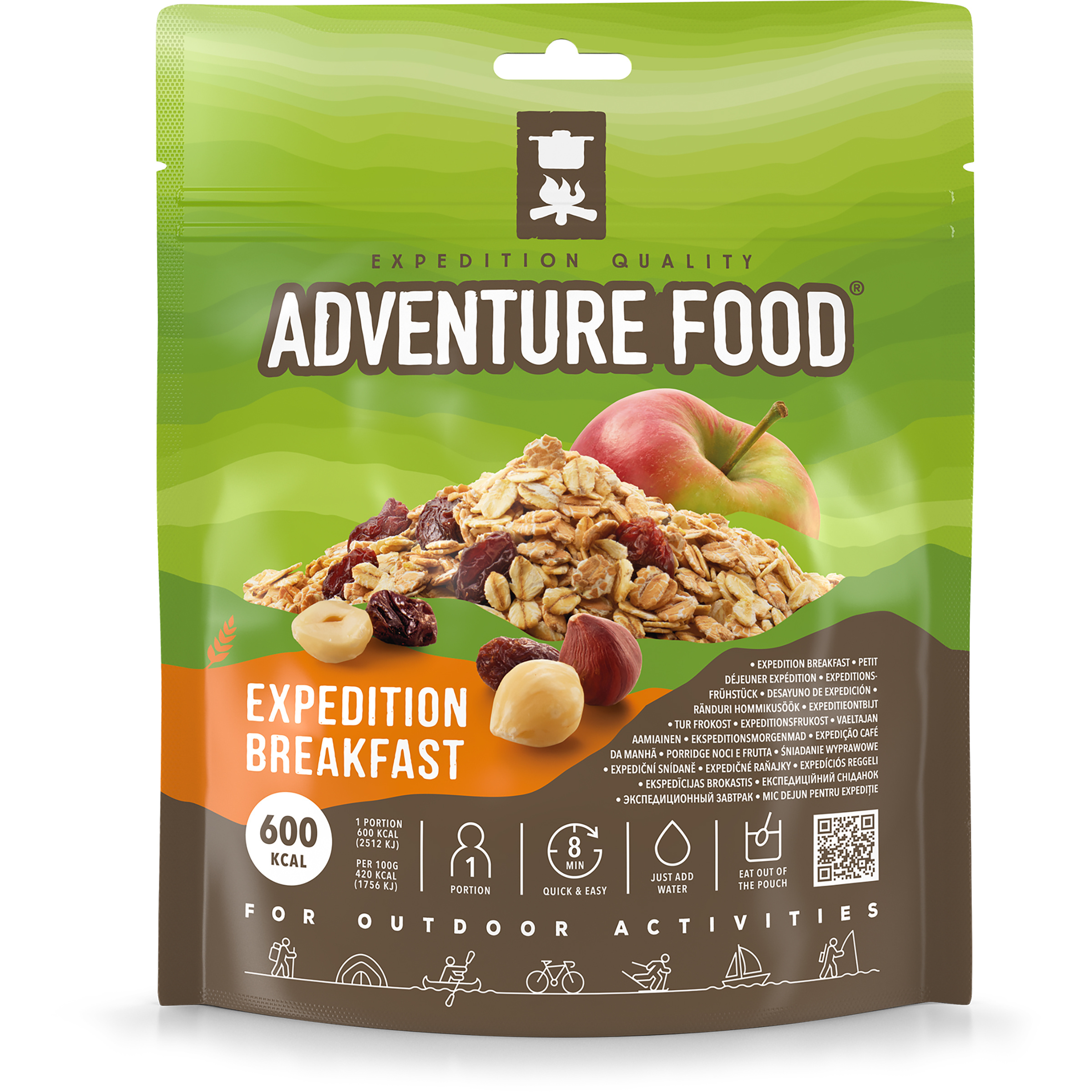 Adventure Food Expedition Breakfast Trekkingnahrung oliv Größe Einzelpackung
