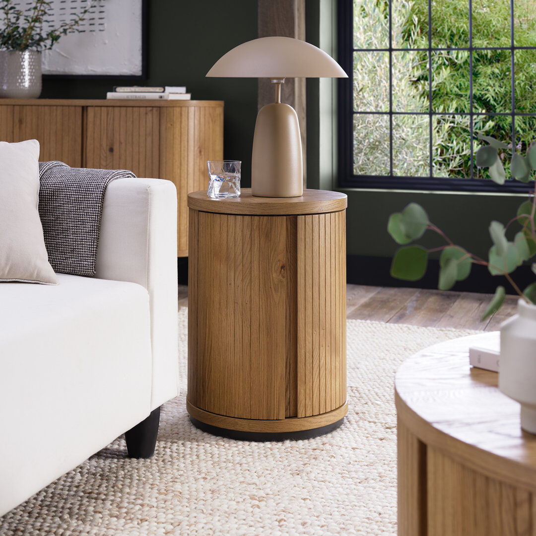 Union Rustic End Table Tan 56cm H X 41cm W X 41cm D
