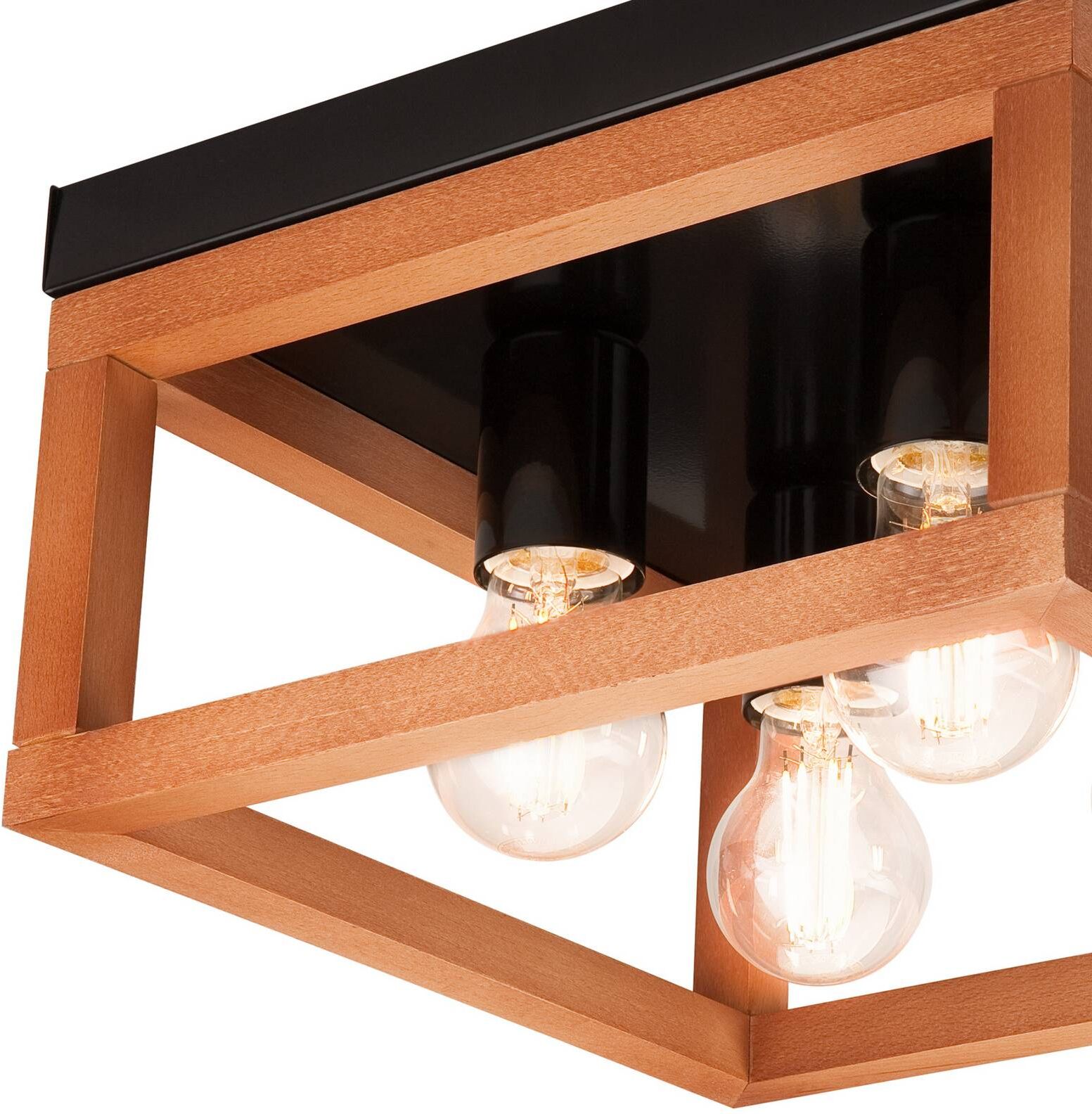 Deckenlampe Phelan Lamkur, dimmbar, Holz hell, für Wohn- / Esszimmer, Holz, Modern, Deckenlampe