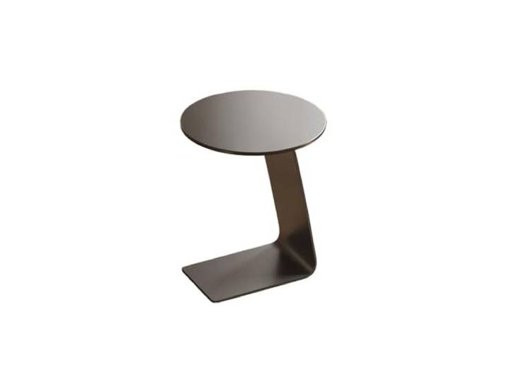 NIUHUAHUI Teetisch, Moderner und minimalistischer Beistelltisch, klein, rund, platzsparend, for Wohnzimmer, Schlafzimmer oder Balkon(Black)