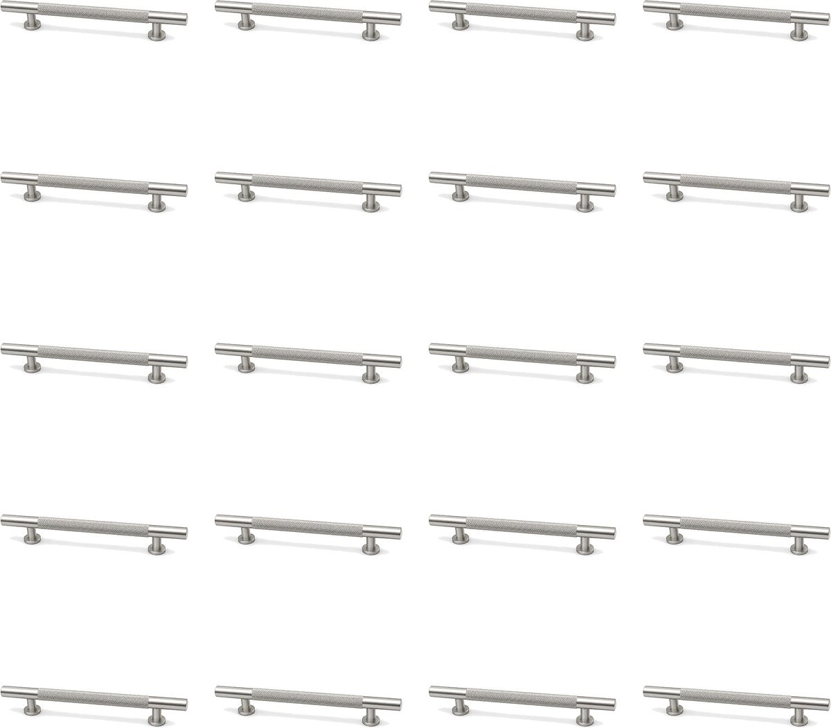 Luxavia Kastgreep Zilver 128mm Aluminium 20-pack - Meubelgrepen Set voor Keuken en Lades