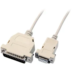EFB EK150.3 Serielles Laser-Druckerkabel, DSub 25 auf DSub 9, M-F, 3, 0m, beige EK1503