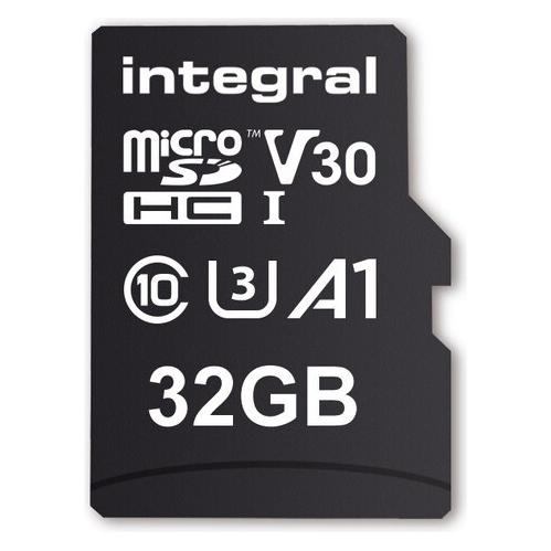 Integral INMSDH32G-100V30 MICRO SD CARD MICROSDHC UHS-1 U3 CL10 V30 UP TO 100MBS READ 30MBS WRITE MicroSD (32 GB, microSD, U3, UHS-I) (INMSDH32G-100V30)