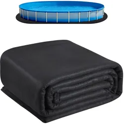 VEVOR Ovale Poolunterlage, 3,6x7,3 m, Bodenplane für oberirdische Schwimmbecken, extra dicke Bodenschutzplane, Poolmatte aus Geotextilmaterial, verlängert die Lebensdauer der Folie