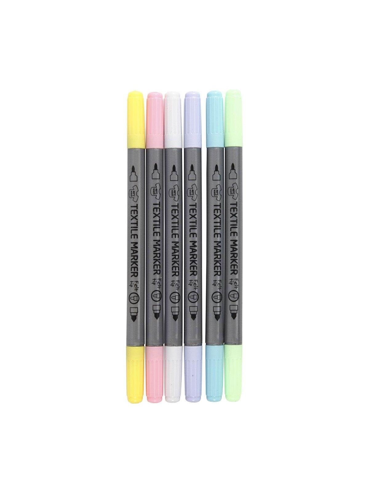 Creativ Company Double-sided Textile Markers - Pastel 6pcs.