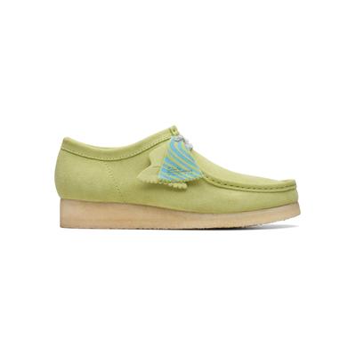 Schnürschuh CLARKS "Wallabee", Herren, Gr. 42,5, grün (limette), Schuhe Schnürschuh, im ikonischen Design