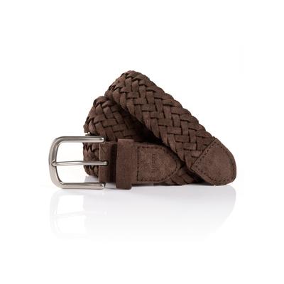 Ledergürtel MONTI "VANCOUVER", Herren, Gr. 105, braun, Obermaterial: 100% Rindsleder, Gürtel Ledergürtel, Flecht-Optik, matt, weich, handgefertigt