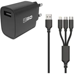 2GO 797257 Ladegerät für Mobilgeräte Universal Schwarz AC Drinnen