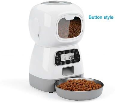 Uplift Picks Smart Automatic Cat Feeder With APP Control Double Meal Pet Food Dispenser For Cats And Dogs button Style (a)