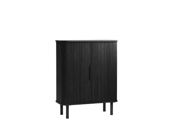 Buffet haut 2 portes bois noir 90x113x40