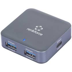 Renkforce RF-USBH-480 2 Port USB-Hub USB-A mit Aluminiumgehäuse, mit USB-C® Stecker Grau RF-6410438