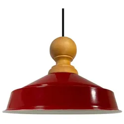 Bamyum aus Holz Hängend Rot Hängelampe