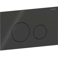 Geberit Sigma40 BetPl., rund, f. 2-Mengen-Sp. schwarz, Glas