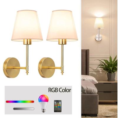 Uplift Picks FestivaGlow Removable Rechargeable Bulb Wall Sconce gold 2 Pcs
