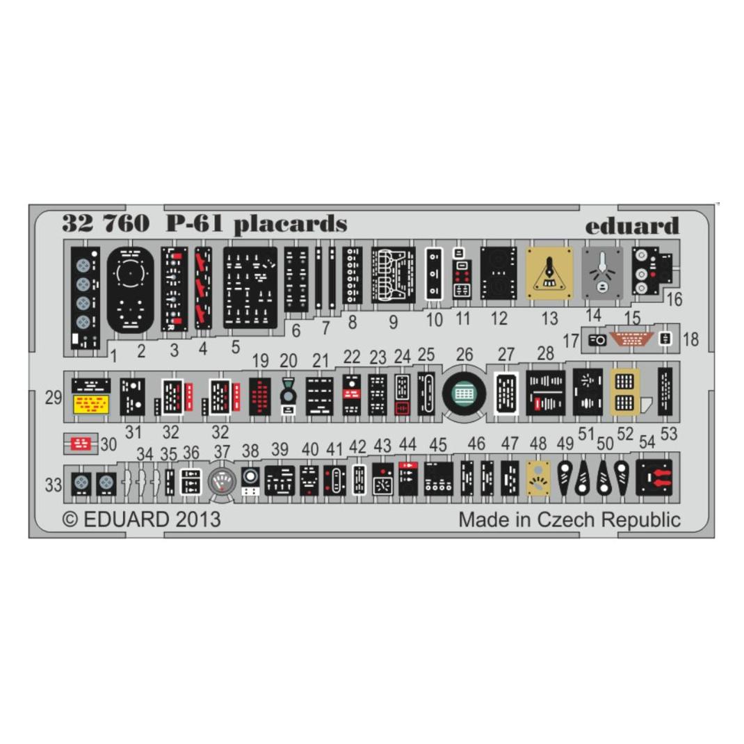 Eduard P-61 placards for Hobby Boss (32760)