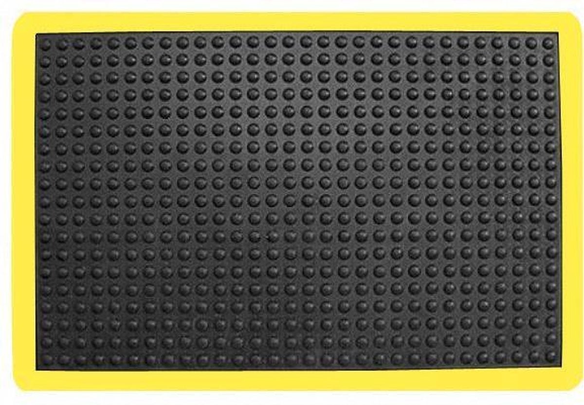 Ergonomische werkplaatsmat met gele rand - 60 x 90 cm